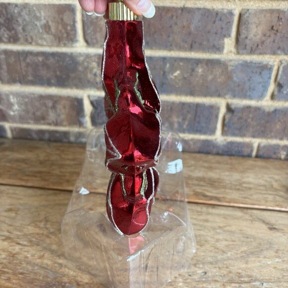 Jumbo Shatterproof Christmas Ornament Poinsettia 8.5”x7.5” - Picture 3 of 6